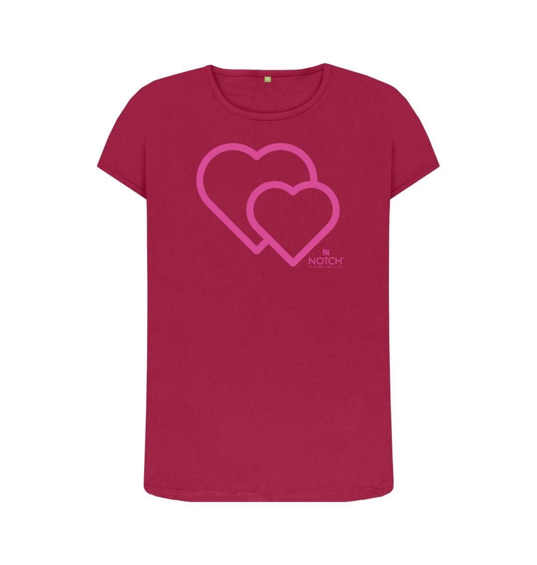 Cherry Women's Pink Heart T-Shirt