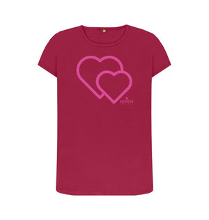 Cherry Women's Pink Heart T-Shirt