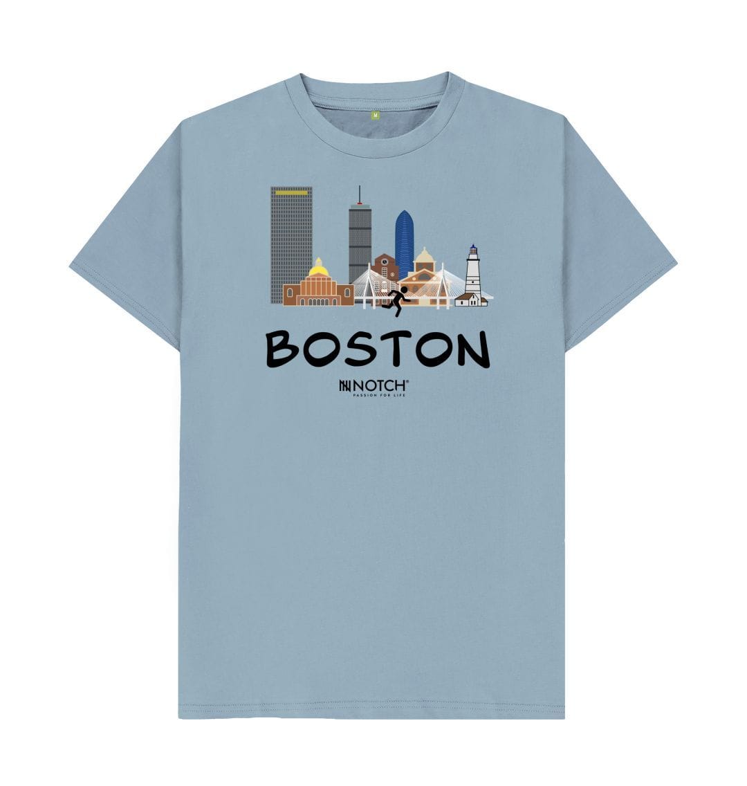 Stone Blue Men's 26.2 Black text Men's T-Shirt