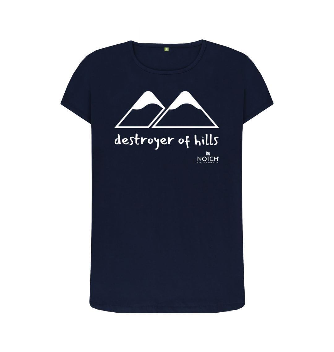 Navy Blue women's Destroyer of Hills T-Shirt