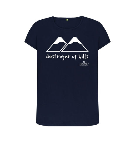 Navy Blue women's Destroyer of Hills T-Shirt
