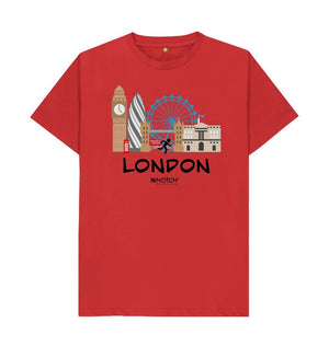Red London Marathon Men's T-Shirt - Black Text