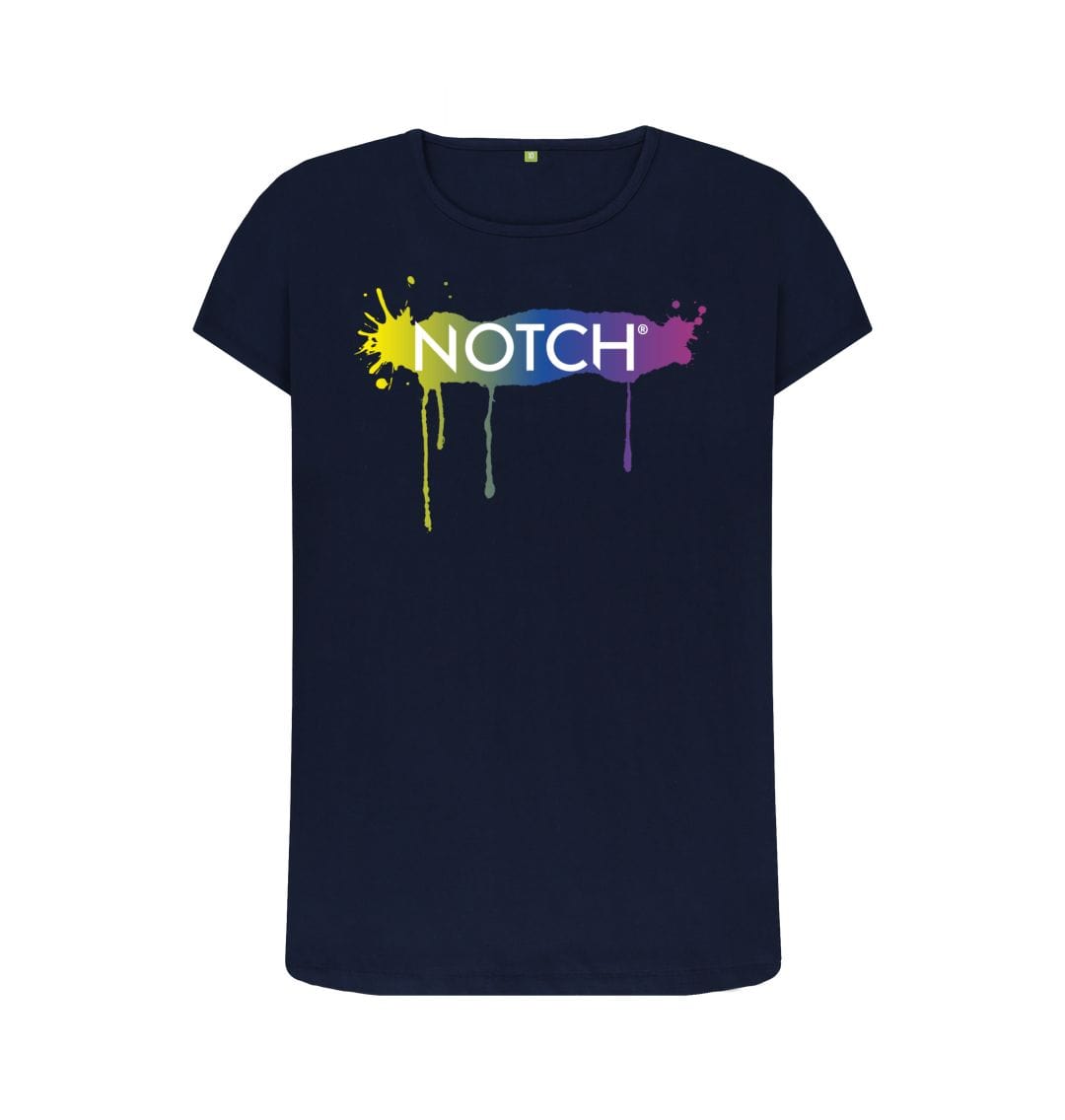 Navy Blue Women's Inked Notch T-Shirt