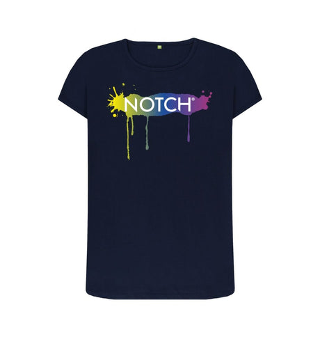 Navy Blue Women's Inked Notch T-Shirt