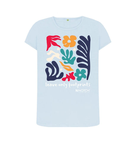 Sky Blue Women's Leave Only Footprints T-Shirt