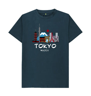 Denim Blue Tokyo 26.2 White Text Men's T-Shirt