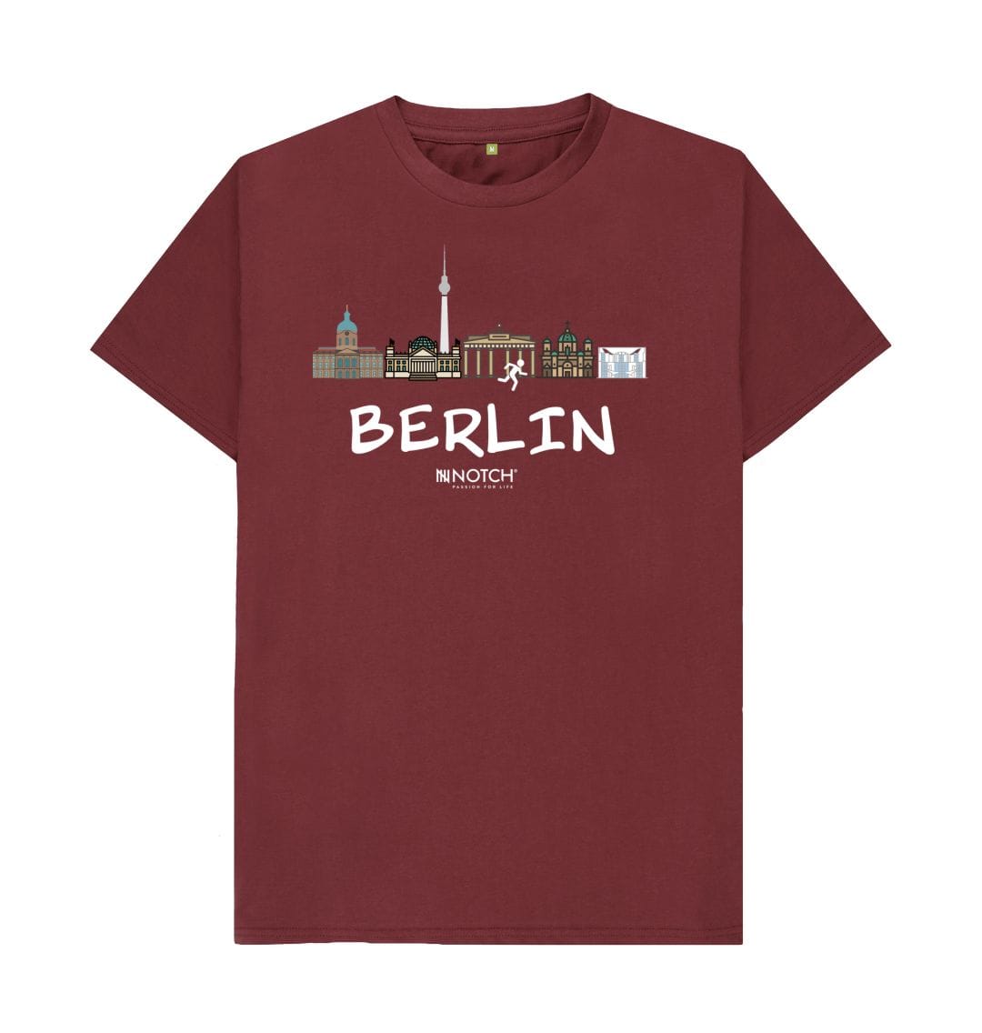 Red Wine Berlin 26.2 White Text Men's T-Shirt