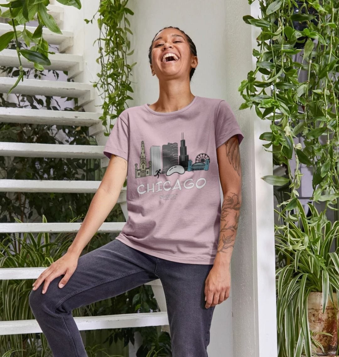 Women's 26.2 Chicago White Text T-Shirt