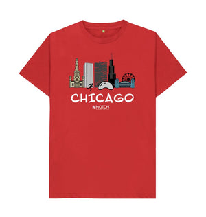 Red Chicago 26.2 White Text Men's T-Shirt