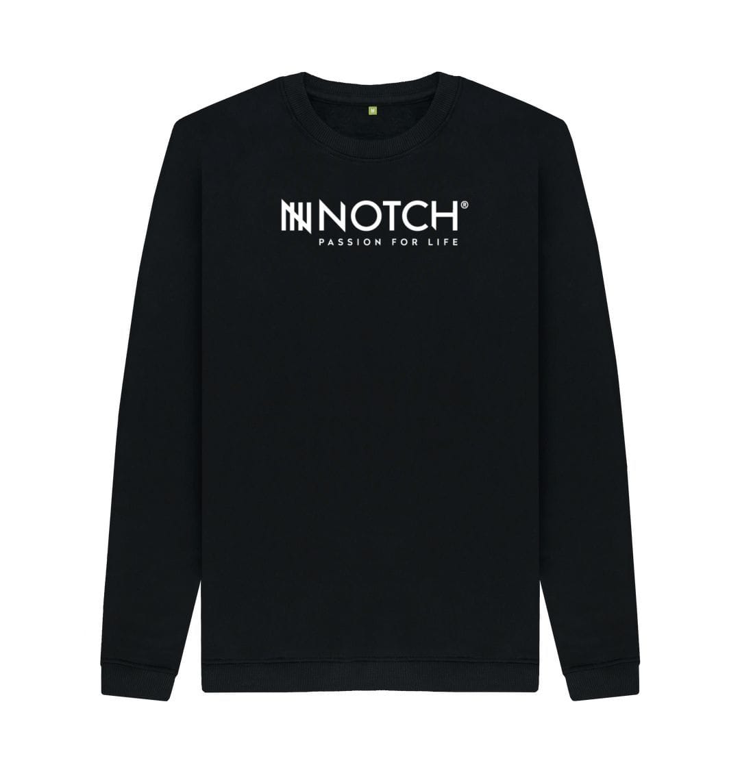 Black Men's Notch Logo Sweater