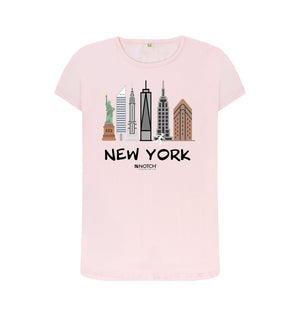 Pink New York 26.2 Black Text Women's T-Shirt