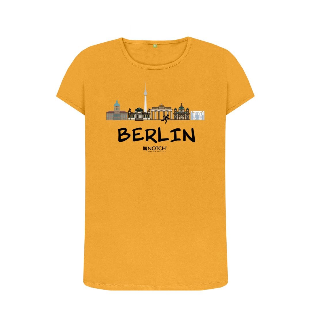 Mustard Berlin 25.2 Black Text Women's T-Shirt