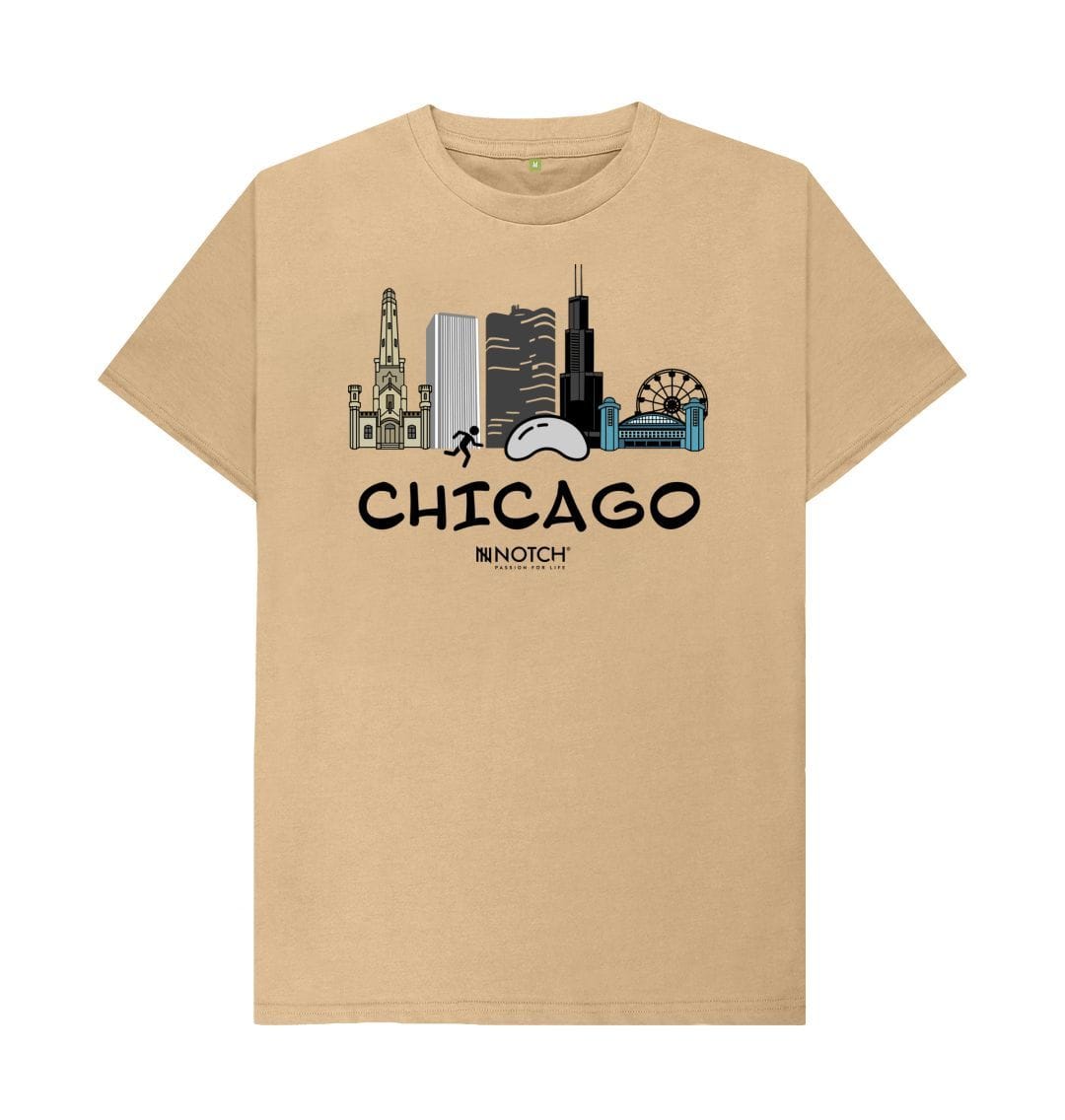 Sand Chicago 26.2 Black Text Men's T-Shirt