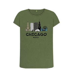 Khaki Chicago 26.2 Black Text Women's T-Shirt