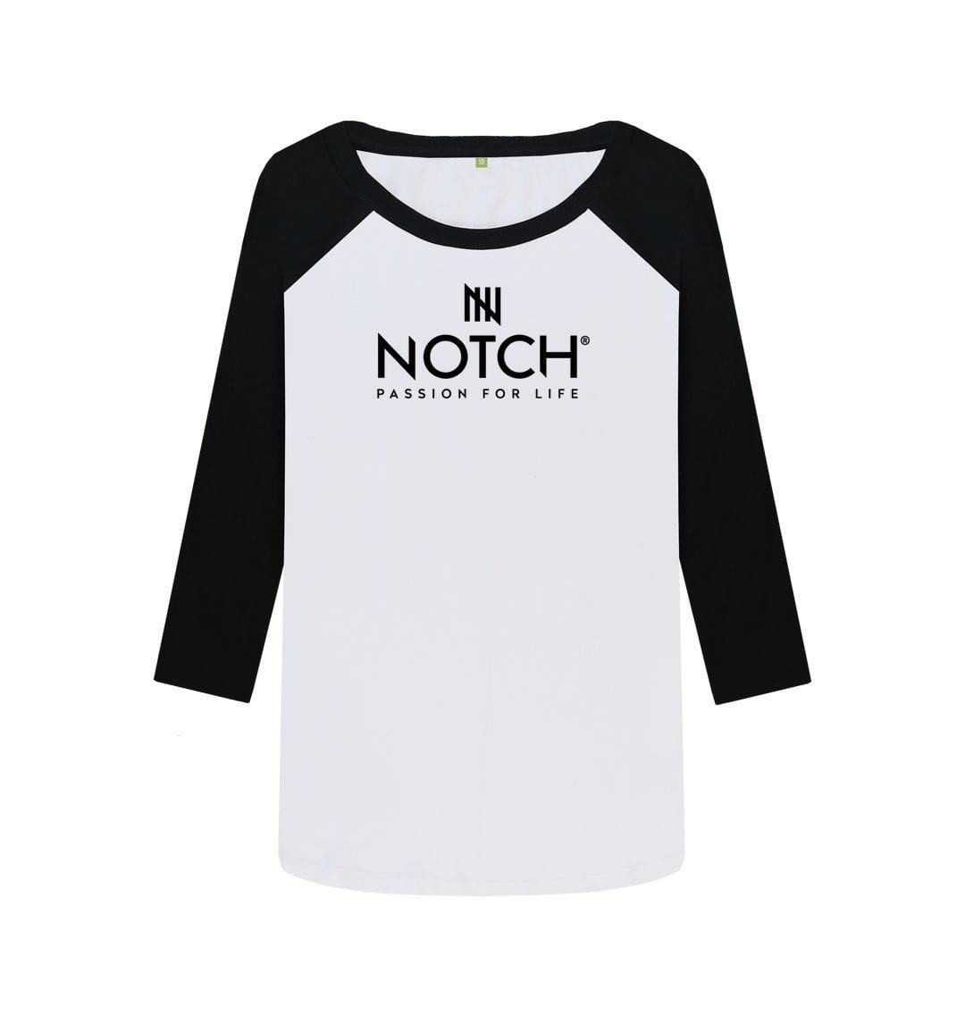 Black-White Women's Long Sleeve Baseball T-Shirt