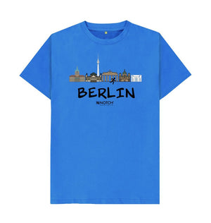 Bright Blue Berlin 26.2 Black Text Men's T-Shirt
