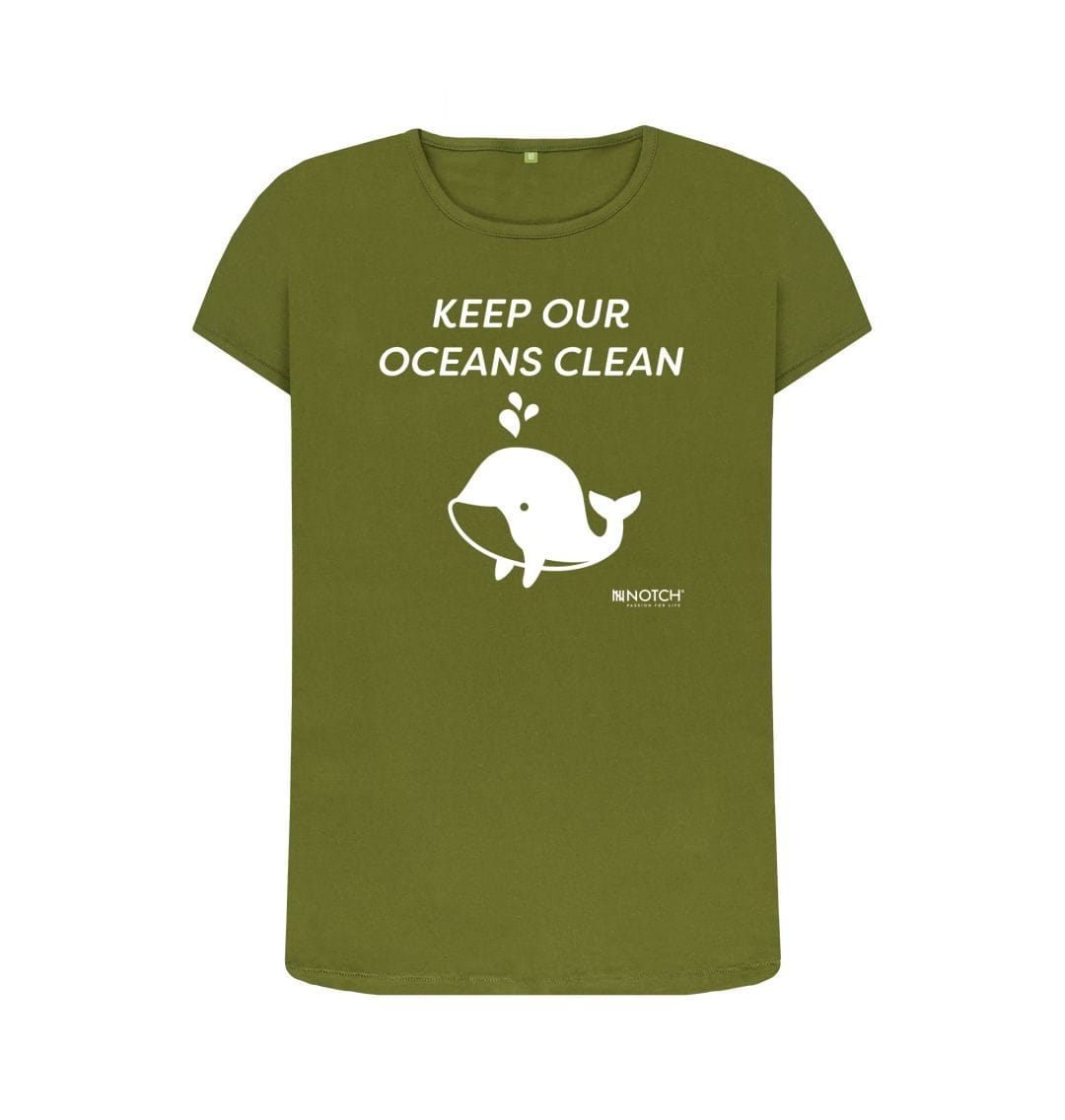 Moss Green Women's Keep Our Oceans Clean T-Shirt