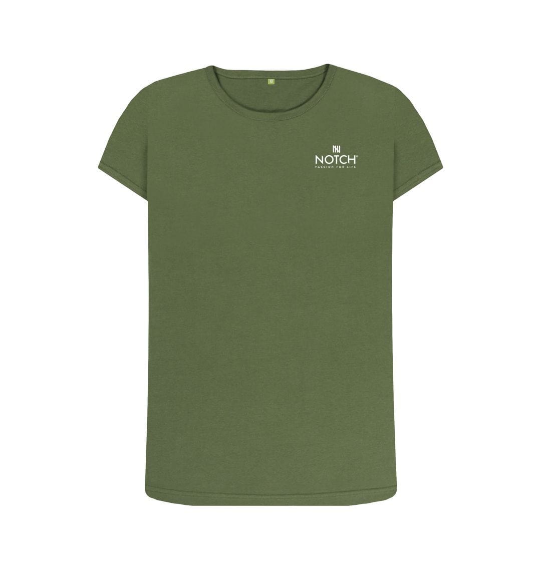 Khaki Women's Small Notch Logo T-Shirt
