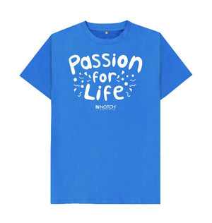 Bright Blue Men's White Bubble Passion For Life T-Shirt