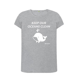 Athletic Grey Women's Keep Our Oceans Clean T-Shirt