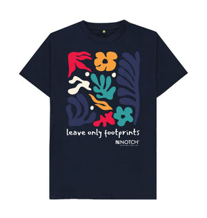 Navy Blue Men's Leave Only Footprints T-Shirt