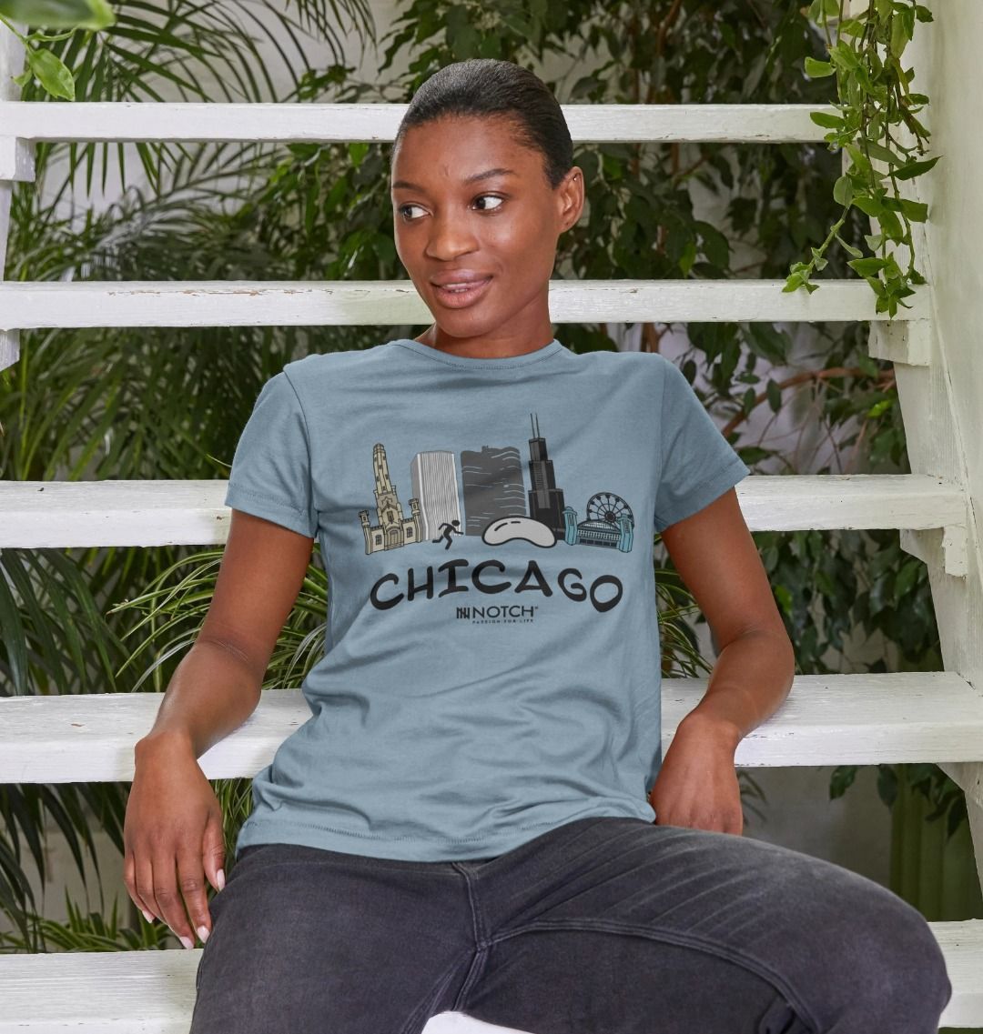 Women's 26.2 Chicago Black Text T-Shirt