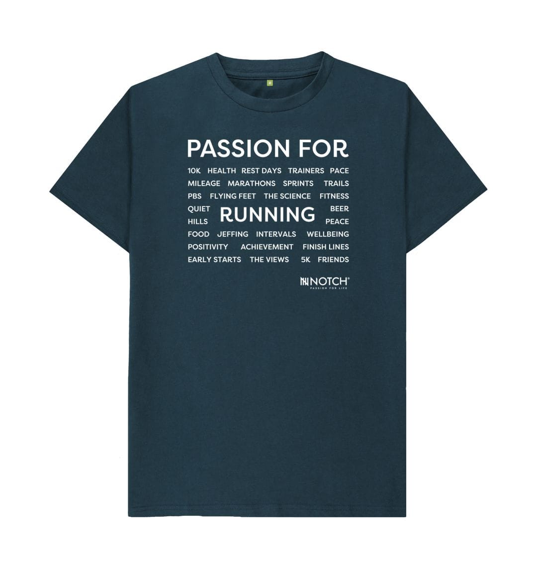Denim Blue Men's Passion For Running T-Shirt