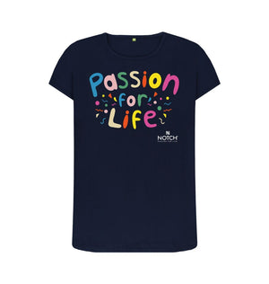 Navy Blue Women's Multicoloured Bubble Passion For Life T-Shirt