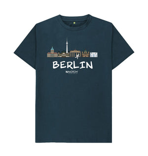 Denim Blue Berlin 26.2 White Text Men's T-Shirt