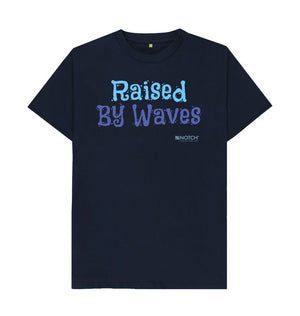 Navy Blue Man's Raised By Waves T-Shirt