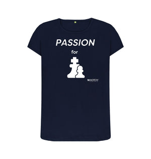 Navy Blue Women's Passion For Chess T-Shirt