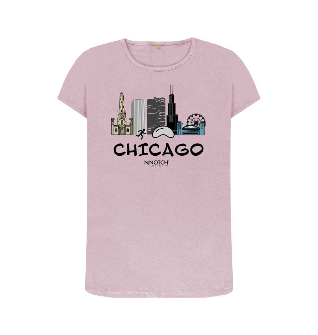 Mauve Chicago 26.2 Black Text Women's T-Shirt