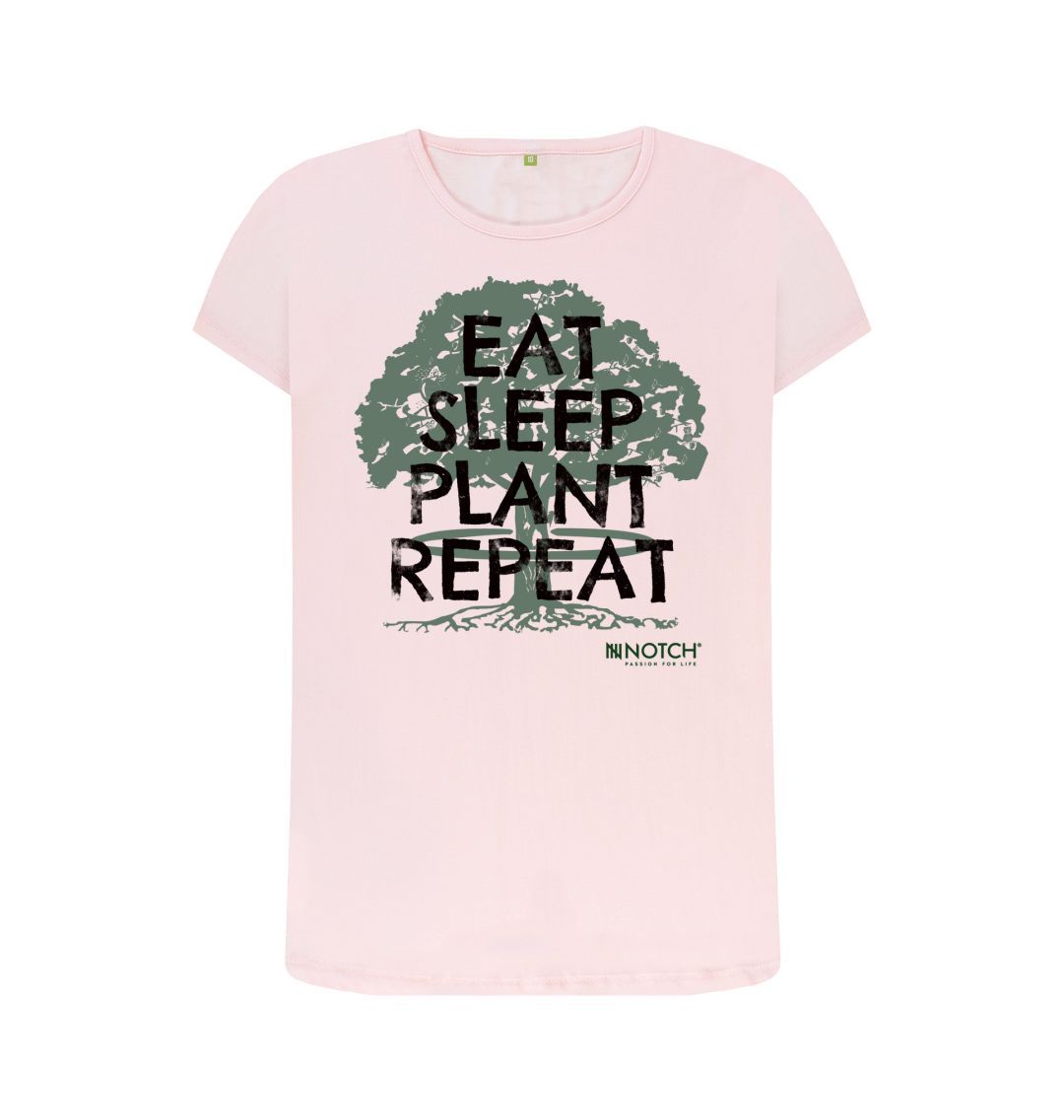 Pink Women's Eat Sleep Plant Repeat T-Shirt
