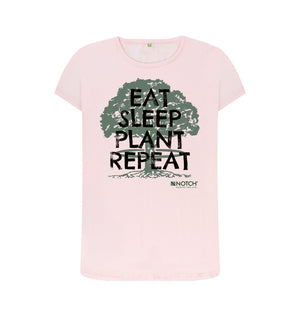 Pink Women's Eat Sleep Plant Repeat T-Shirt