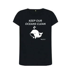 Black Women's Keep Our Oceans Clean T-Shirt