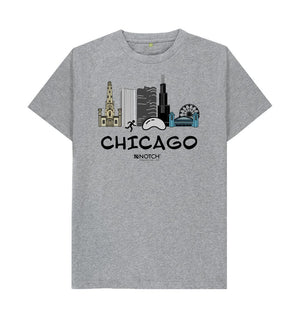 Athletic Grey Chicago  26.2  Black Text Men's  T-Shirt