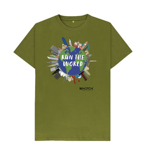 Moss Green Men's Run The World T-Shirt