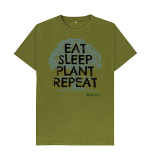 Moss Green Men's Eat Sleep Plant Repeat T-Shirt