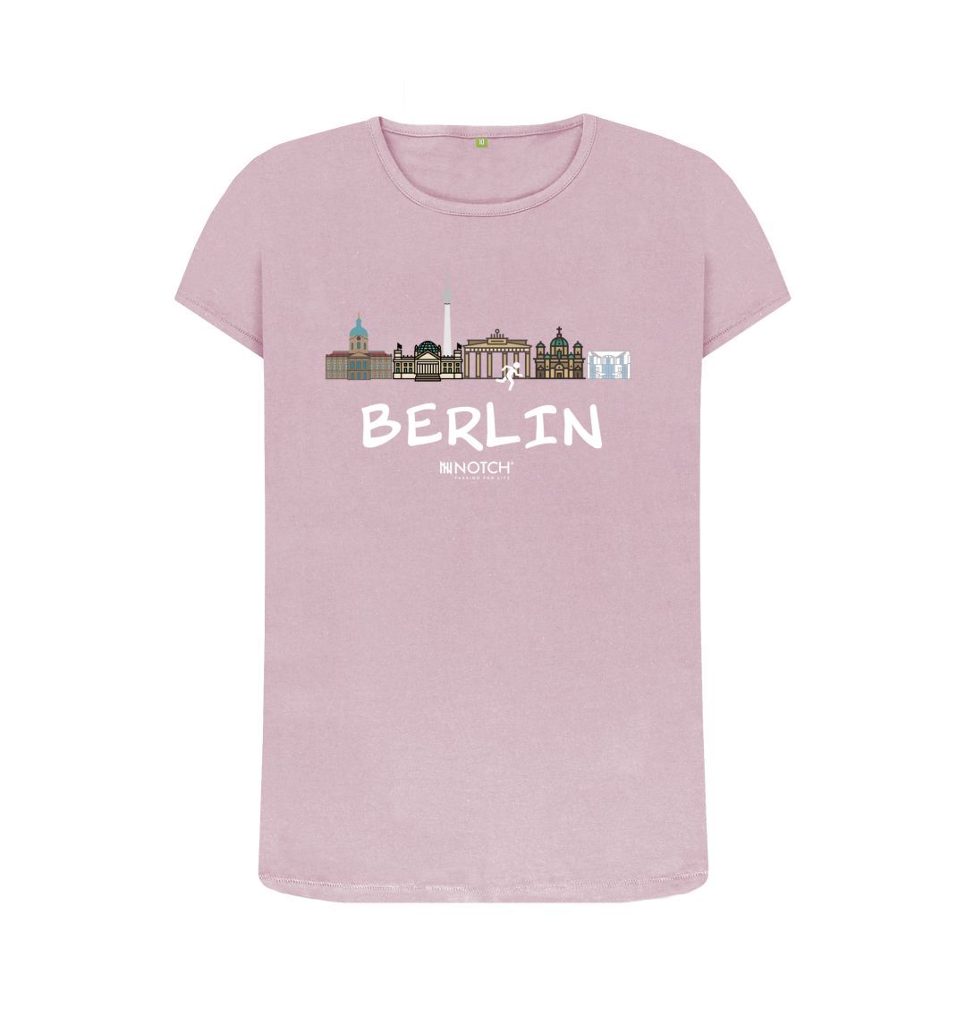 Mauve Berlin 26.2 White Text Women's T-Shirt