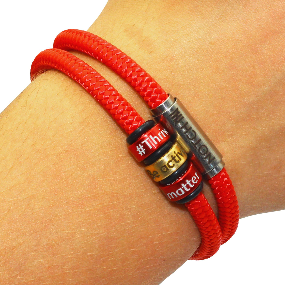 Stronger Life Cord NOTCH Bracelet with Three Personalised NOTCH Charms