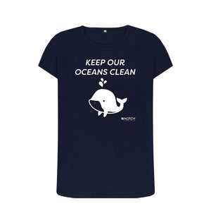 Navy Blue Women's Keep Our Oceans Clean T-Shirt