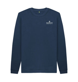 Navy Blue Men's Small Notch Logo Sweater