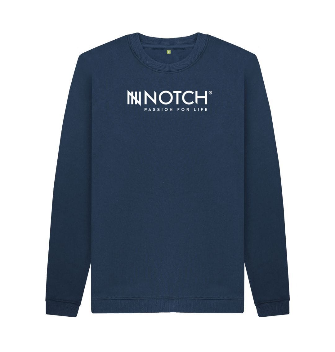 Navy Blue Men's Notch Logo Sweater