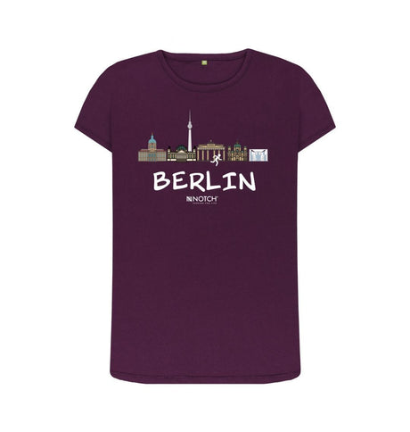 Purple Berlin 26.2 White Text Women's T-Shirt