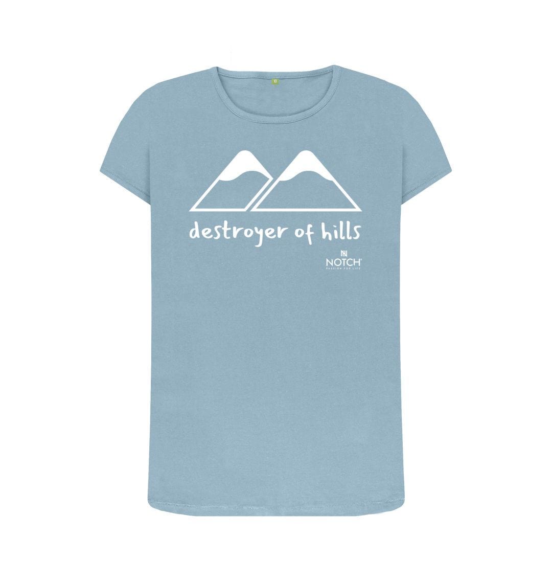 Stone Blue women's Destroyer of Hills T-Shirt