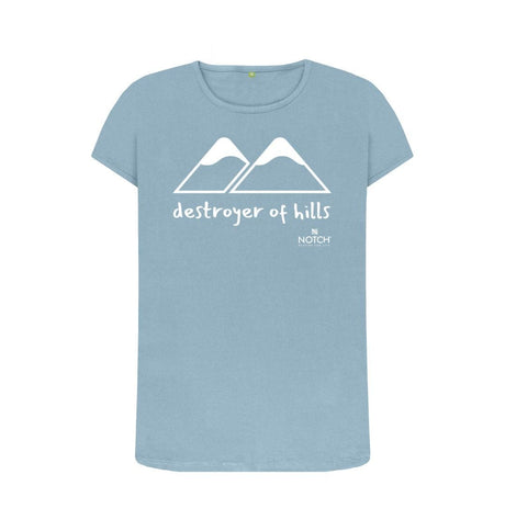 Stone Blue women's Destroyer of Hills T-Shirt