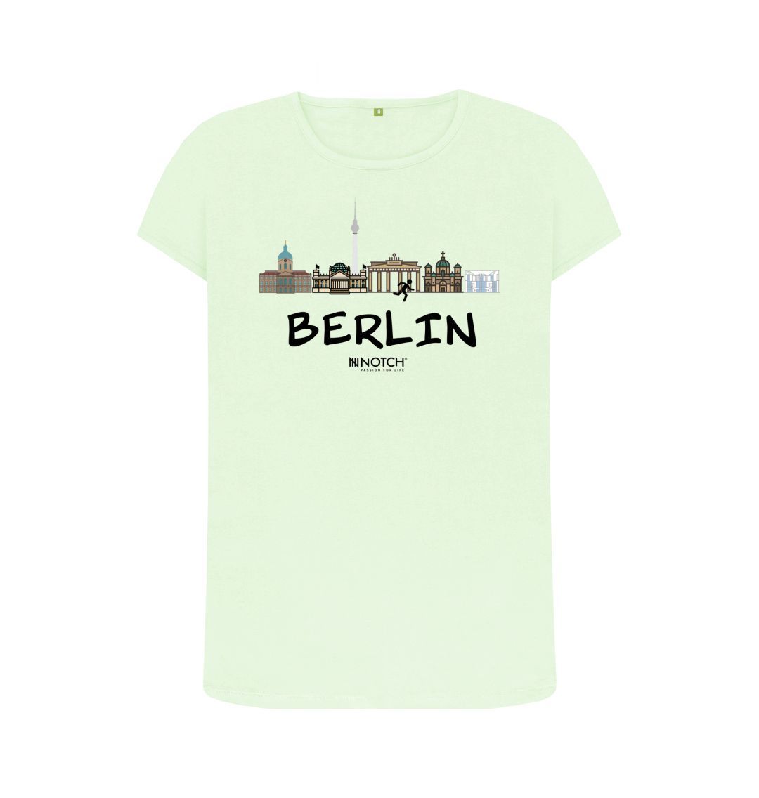 Pastel Green Berlin 25.2 Black Text Women's T-Shirt
