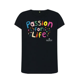 Black Women's Multicoloured Bubble Passion For Life T-Shirt