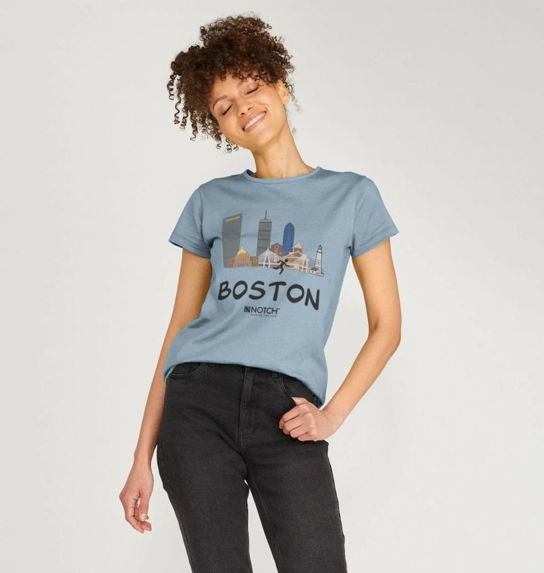 Women's 26.2 Boston Black Text T-Shirt
