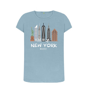 Stone Blue New York 26.2  White Text Women's T-Shirt